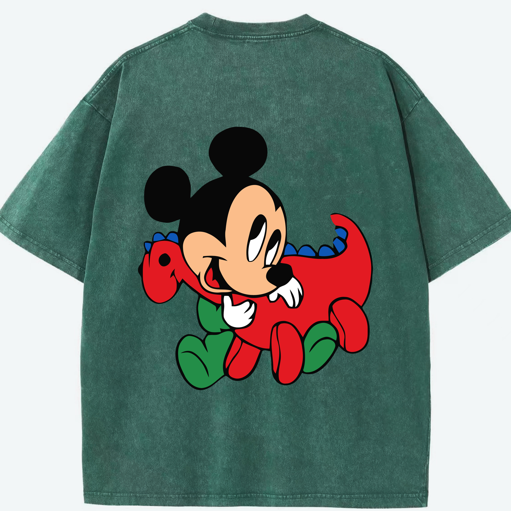 （画像用） ミッキーマウス Mickey Mouse 綿100% ヴィンテージ風 半袖Tシャツ（背面プリント）
